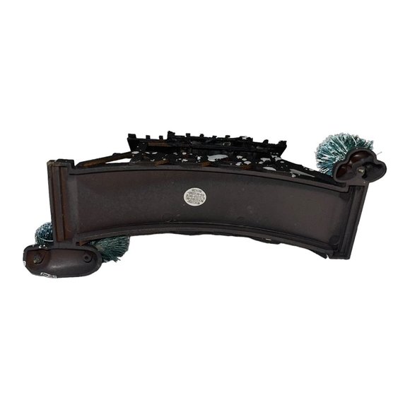 Vtg Lemax Wooden Bridge With Trees Chrstmas Village Table Accent Snow Holiday - Picture 12 of 12